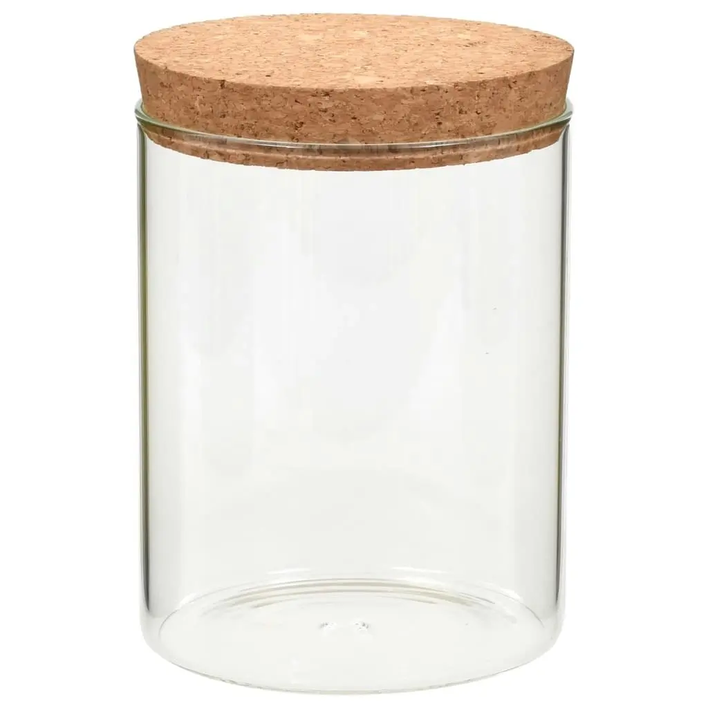 Storage Glass Jars with Cork Lid 6 pcs 650 ml 50839