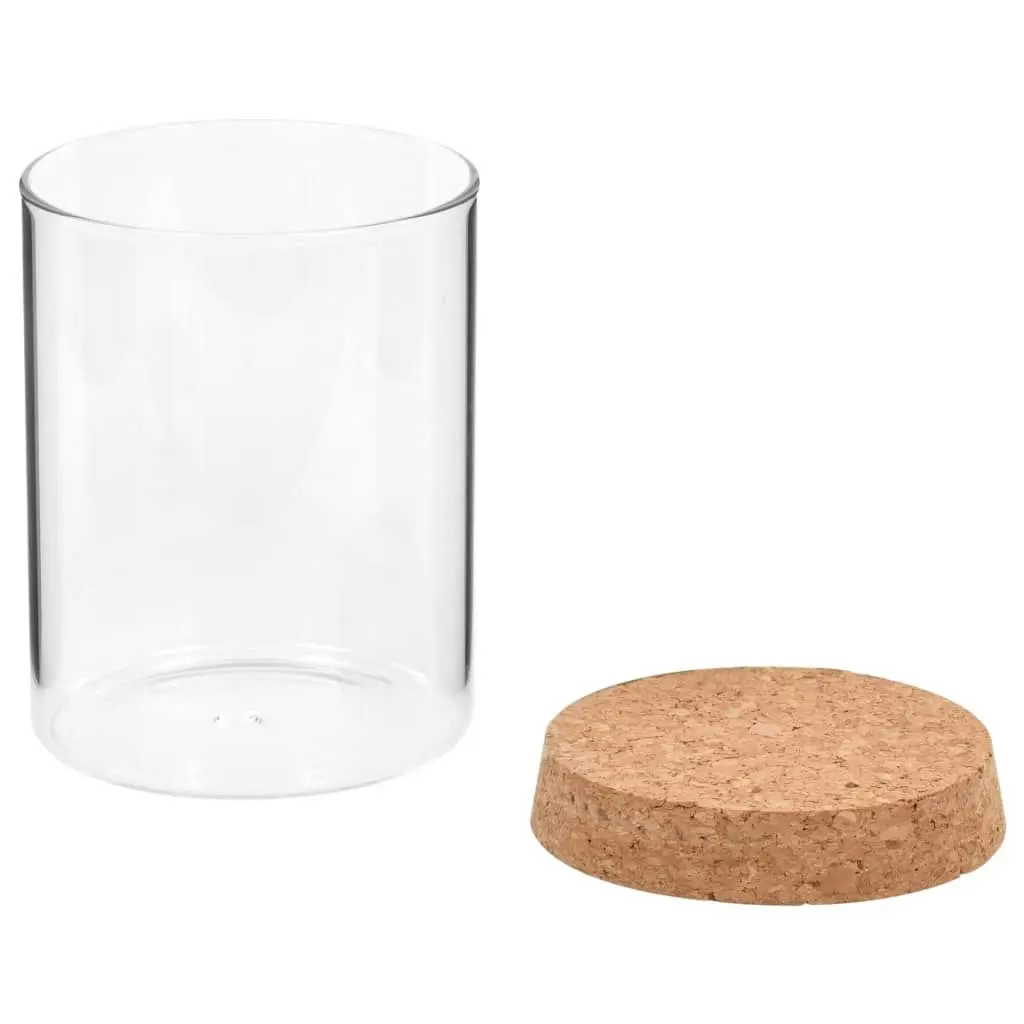 Storage Glass Jars with Cork Lid 6 pcs 650 ml 50839