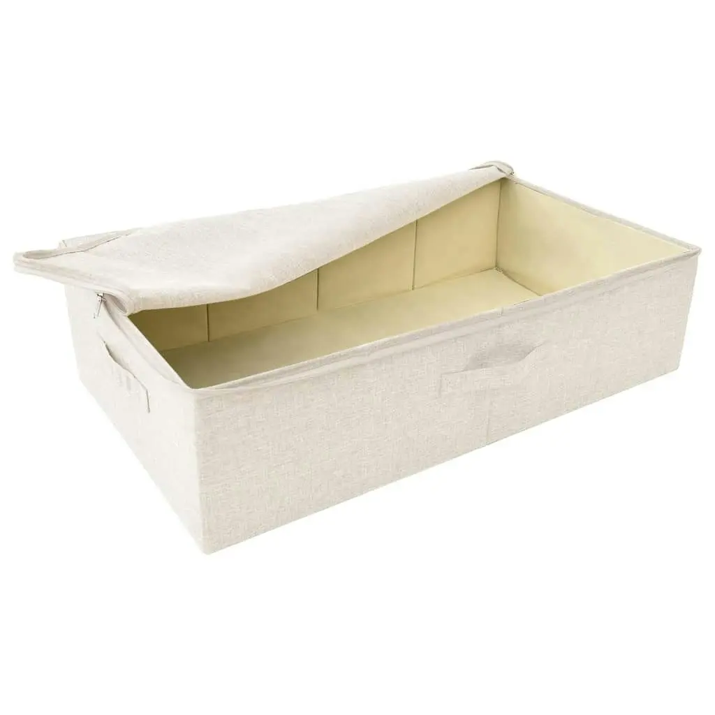 Storage Boxes 2 pcs Fabric 70x40x18 cm Cream 332908