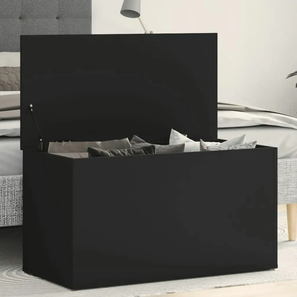 Storage Chest Black 84x42x46 cm Engineered Wood 803057