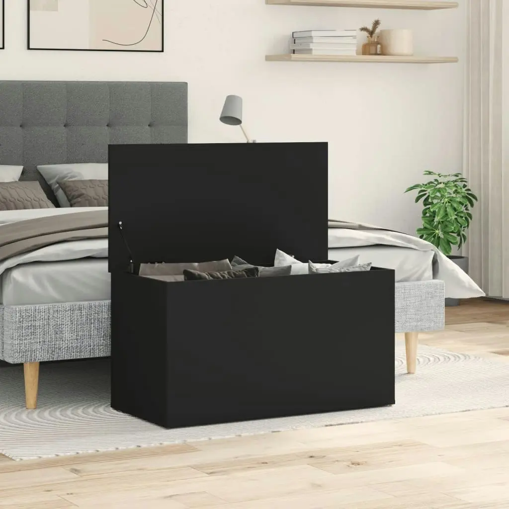 Storage Chest Black 84x42x46 cm Engineered Wood 803057