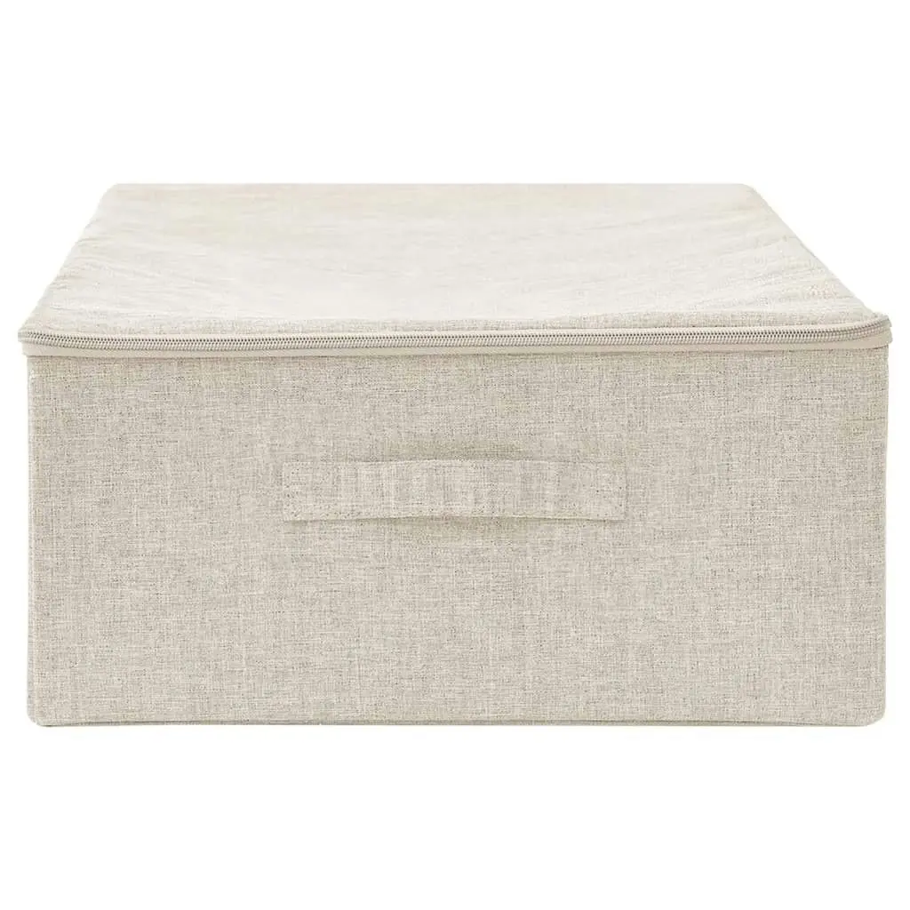 Storage Box Fabric 70x40x18 cm Cream 332907