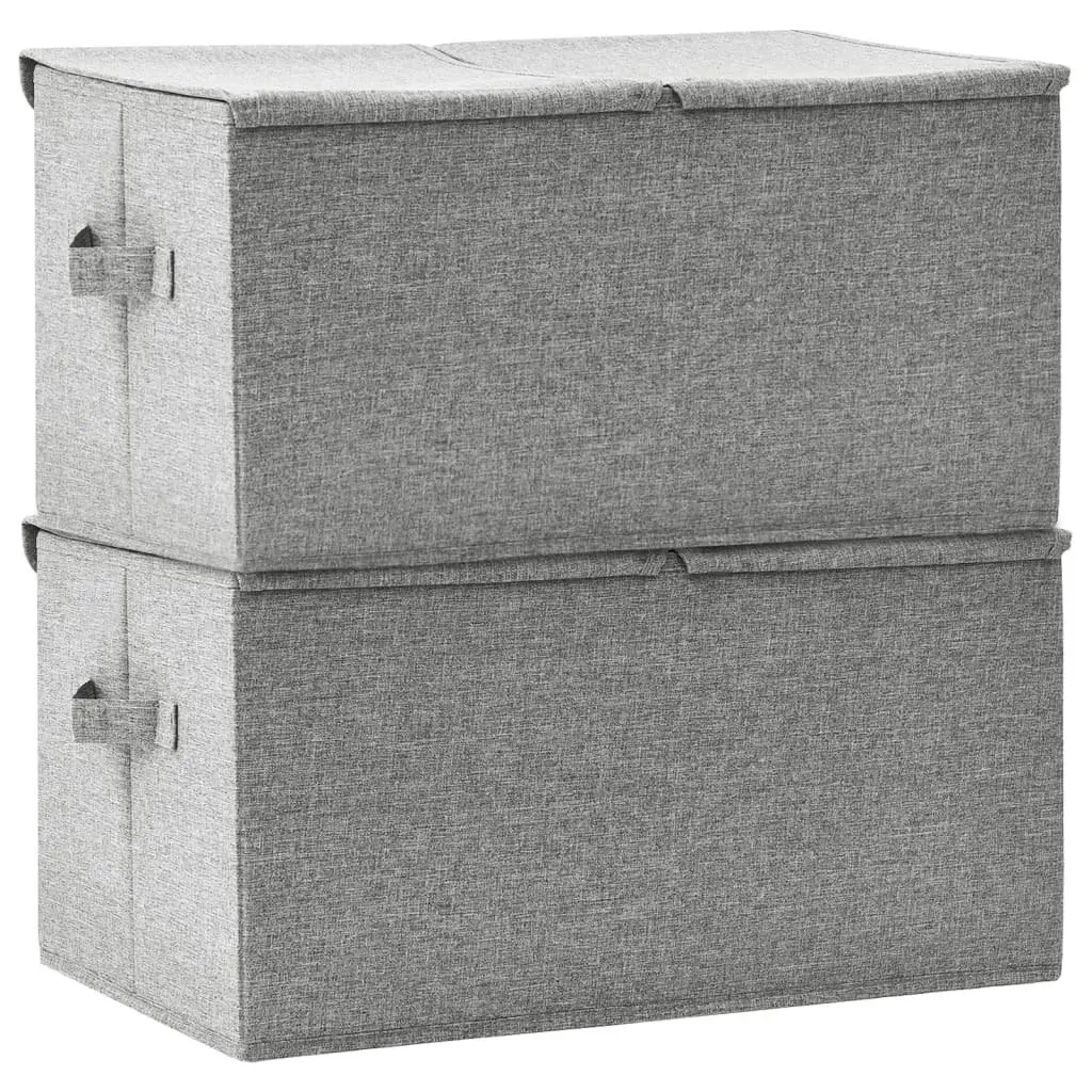 Storage Boxes 2 pcs Fabric 50x30x25 cm Grey 332915