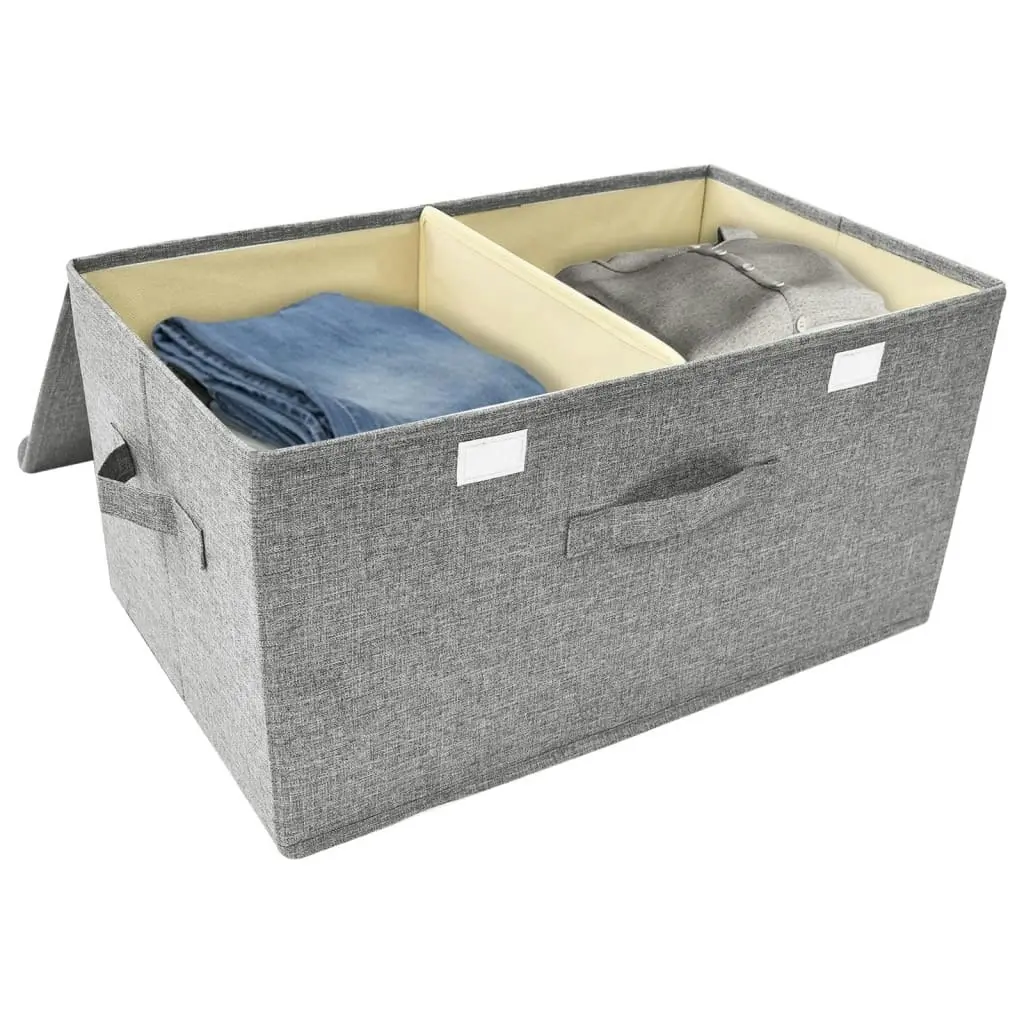 Storage Boxes 2 pcs Fabric 50x30x25 cm Grey 332915