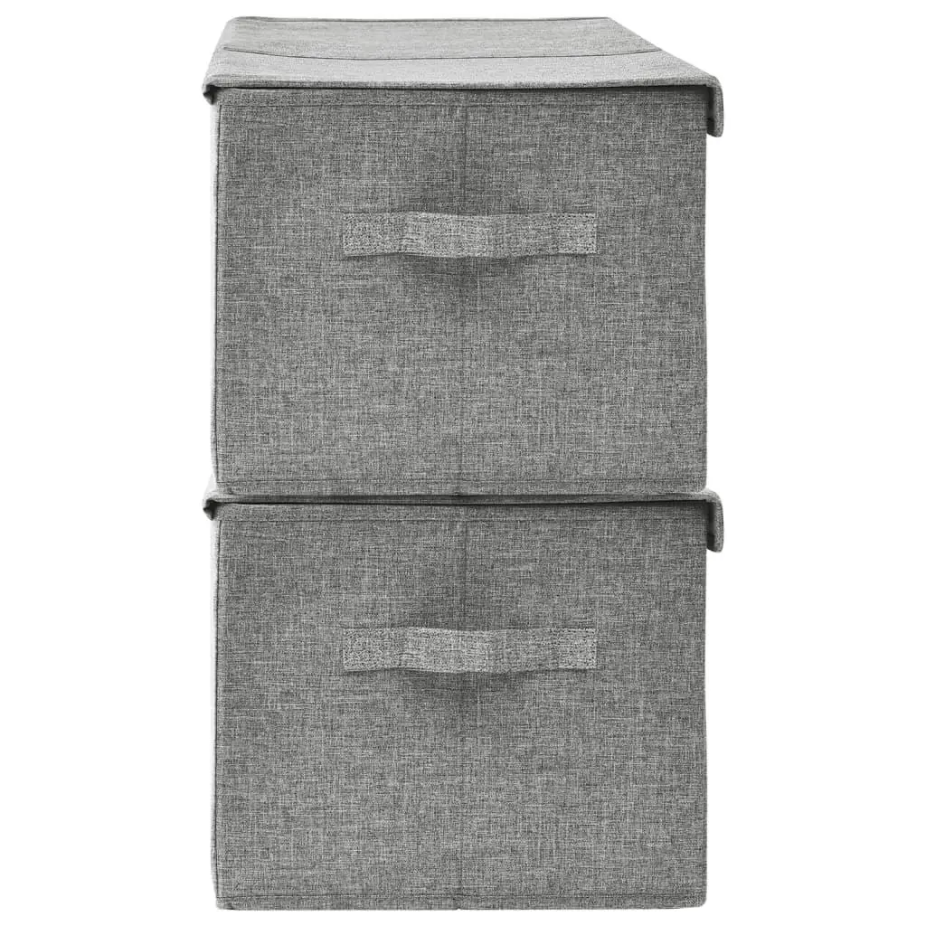 Storage Boxes 2 pcs Fabric 50x30x25 cm Grey 332915