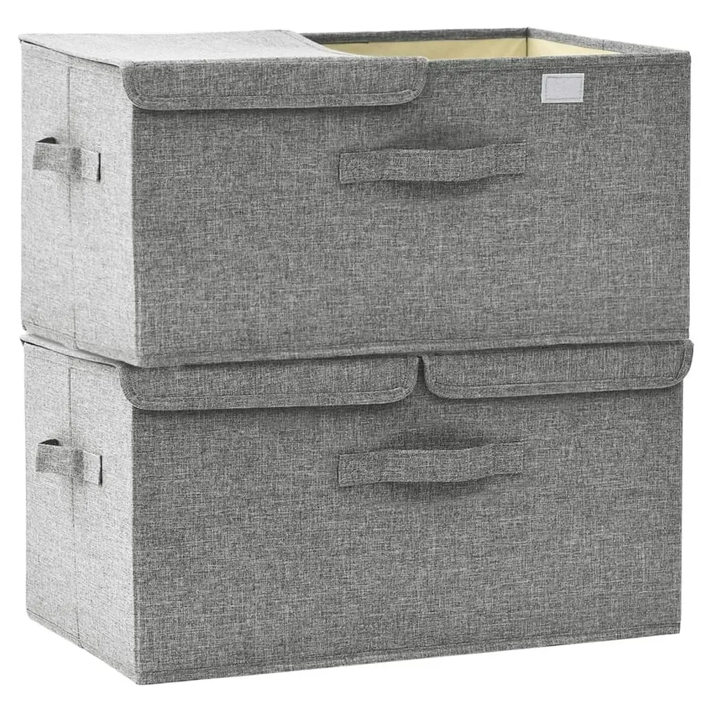 Storage Boxes 2 pcs Fabric 50x30x25 cm Grey 332915