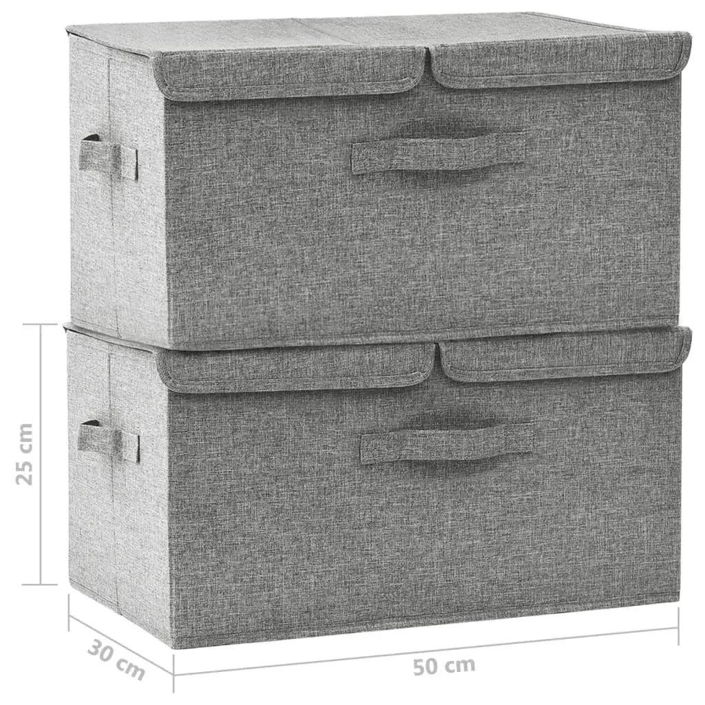 Storage Boxes 2 pcs Fabric 50x30x25 cm Grey 332915