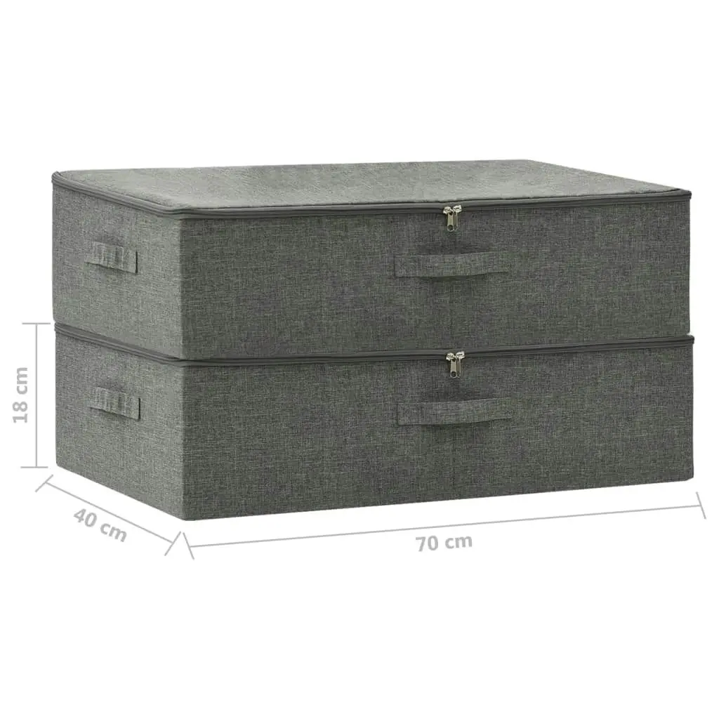 Storage Boxes 2 pcs Fabric 70x40x18 cm Anthracite 332904