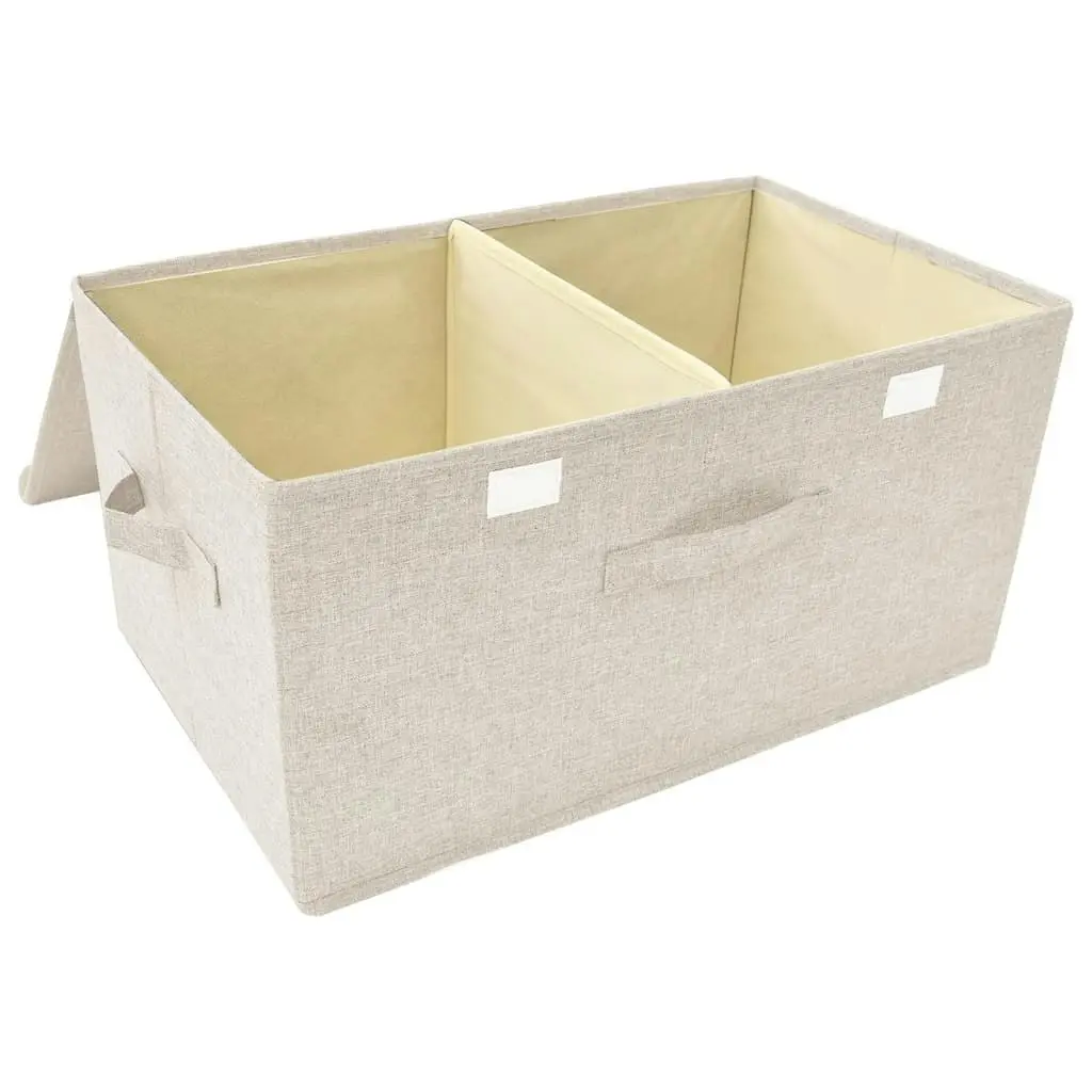 Storage Box Fabric 50x30x25 cm Cream 332916