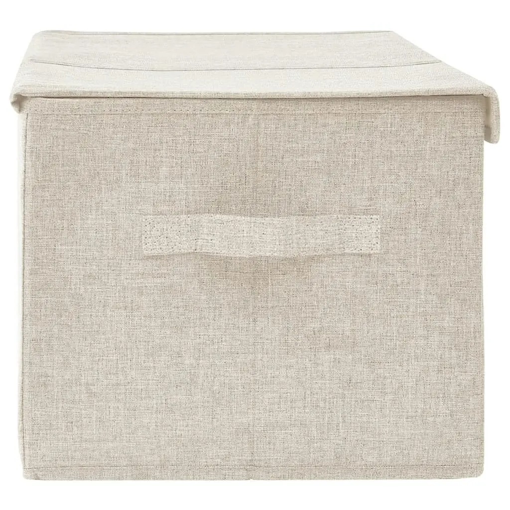 Storage Box Fabric 50x30x25 cm Cream 332916