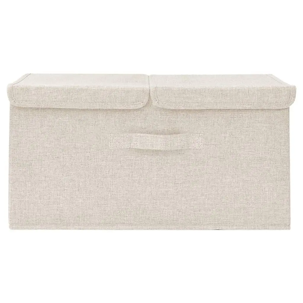 Storage Box Fabric 50x30x25 cm Cream 332916