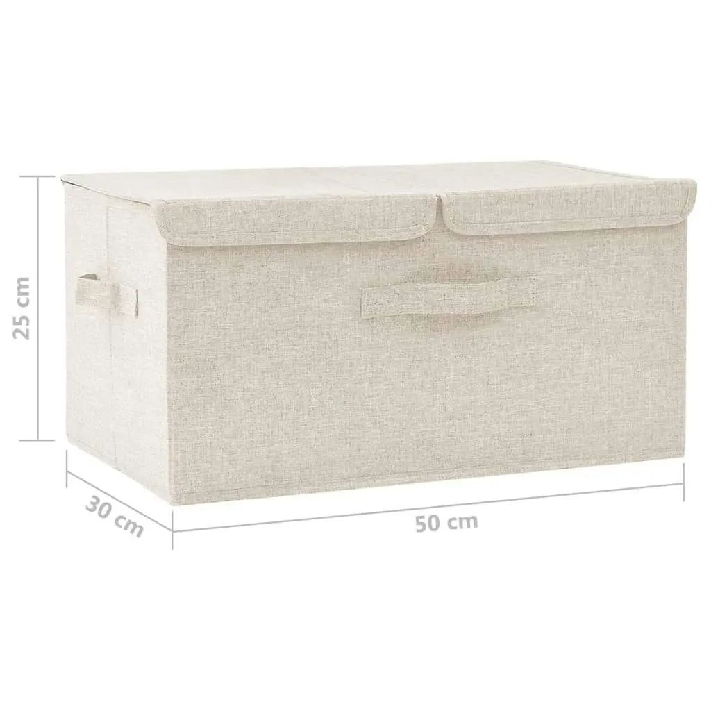 Storage Box Fabric 50x30x25 cm Cream 332916