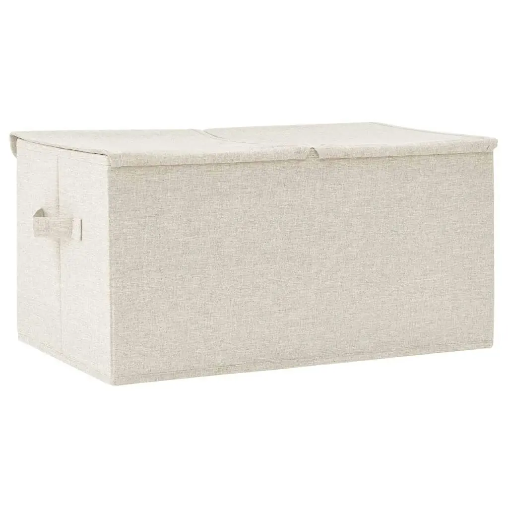 Storage Box Fabric 50x30x25 cm Cream 332916