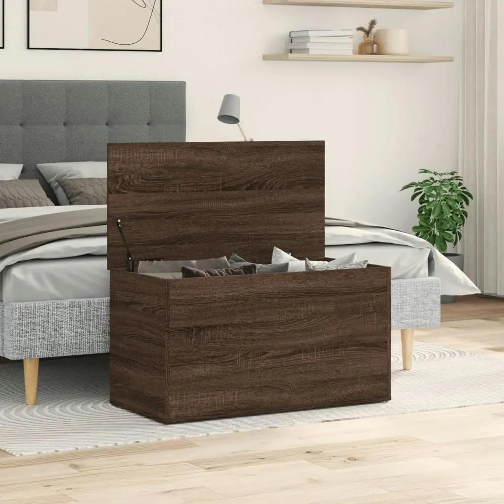 Storage Chest Brown Oak 84x42x46 cm Engineered Wood 815194