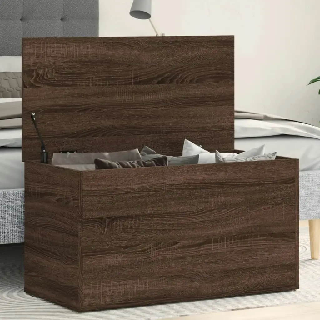 Storage Chest Brown Oak 84x42x46 cm Engineered Wood 815194