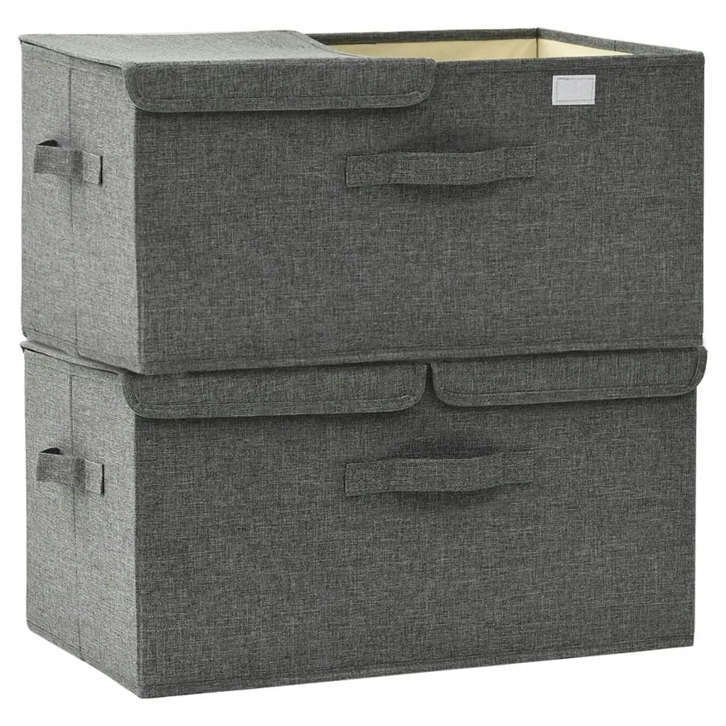 Storage Boxes 2 pcs Fabric 50x30x25 cm Anthracite 332913