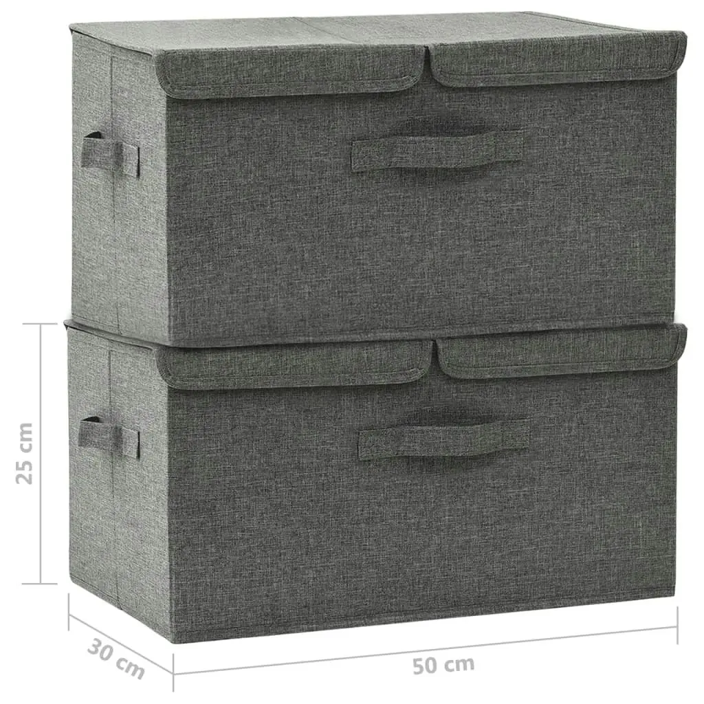 Storage Boxes 2 pcs Fabric 50x30x25 cm Anthracite 332913