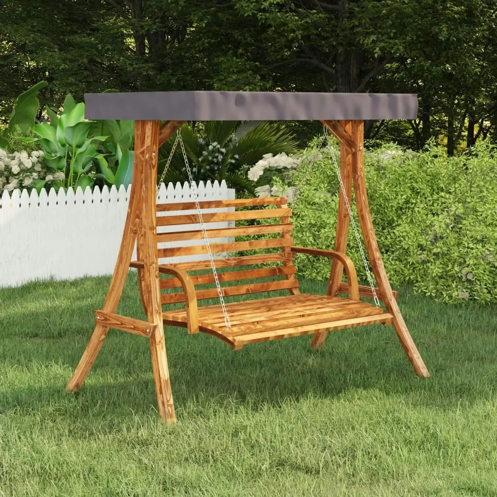 Swing Frame with Anthracite Roof Bent Wood with Teak Finish 313938