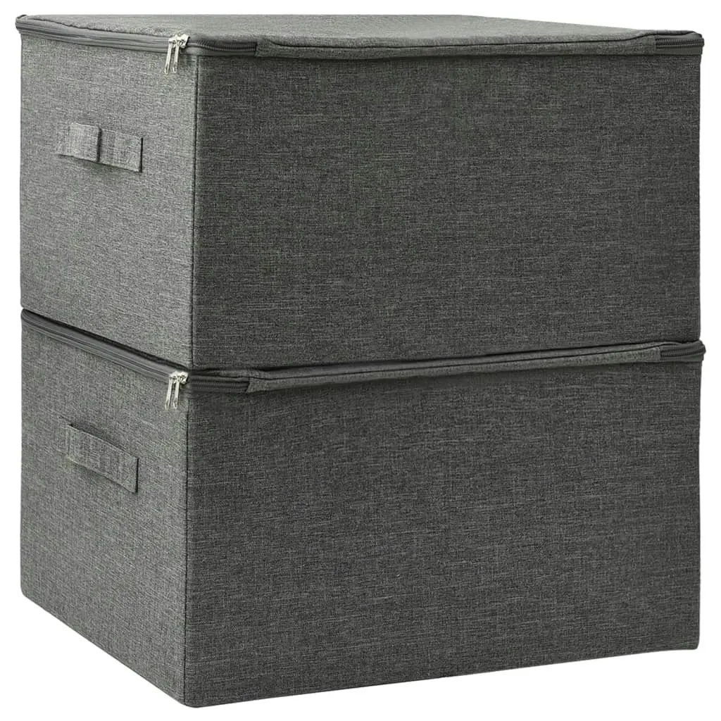 Storage Boxes 2 pcs Fabric 43x34x23 cm Anthracite 332909