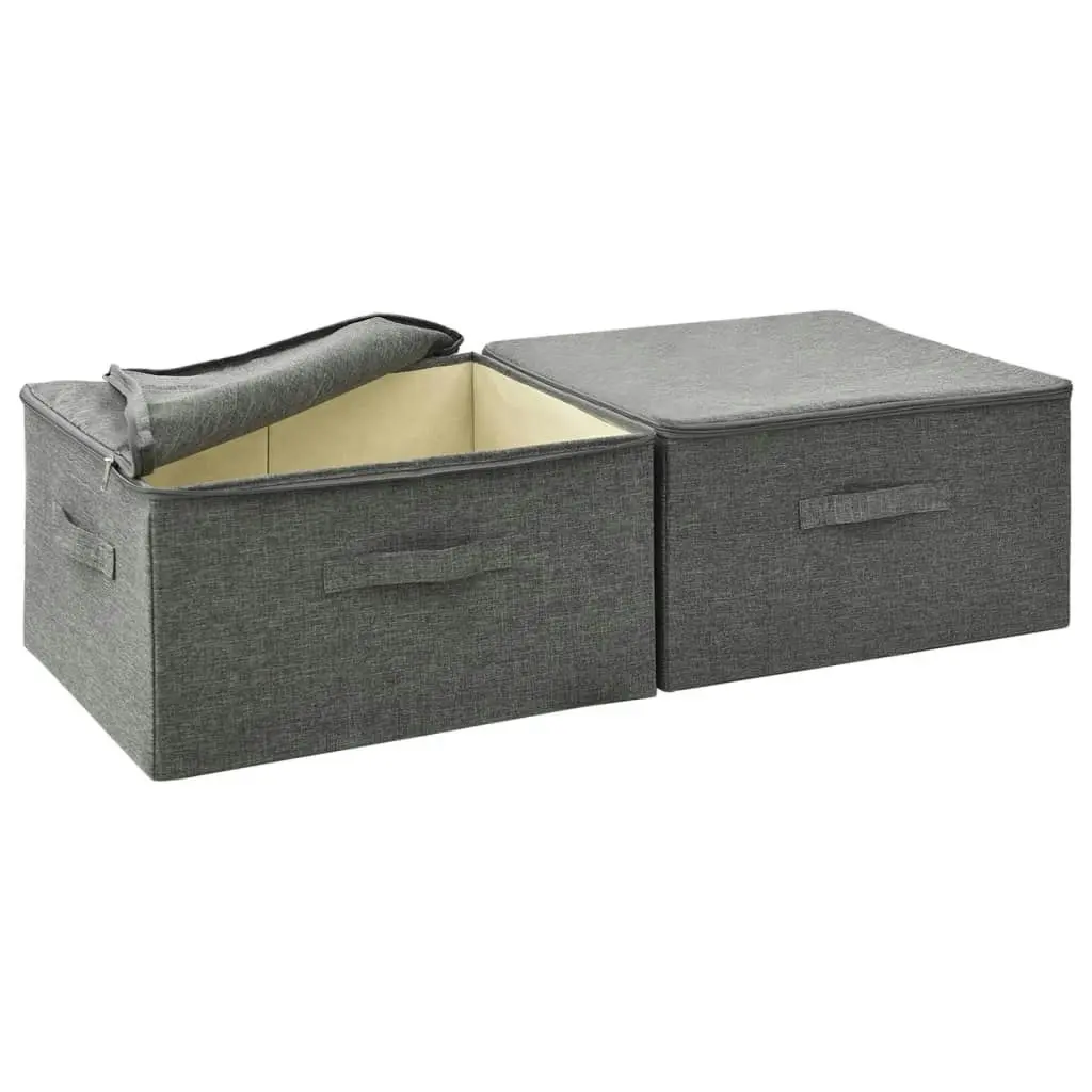 Storage Boxes 2 pcs Fabric 43x34x23 cm Anthracite 332909