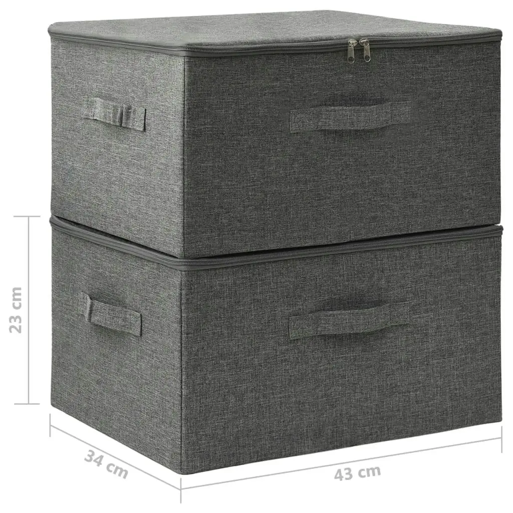 Storage Boxes 2 pcs Fabric 43x34x23 cm Anthracite 332909