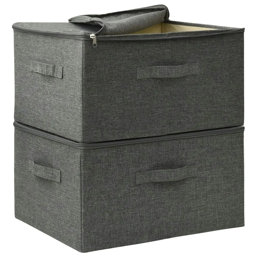 Storage Boxes 2 pcs Fabric 43x34x23 cm Anthracite 332909