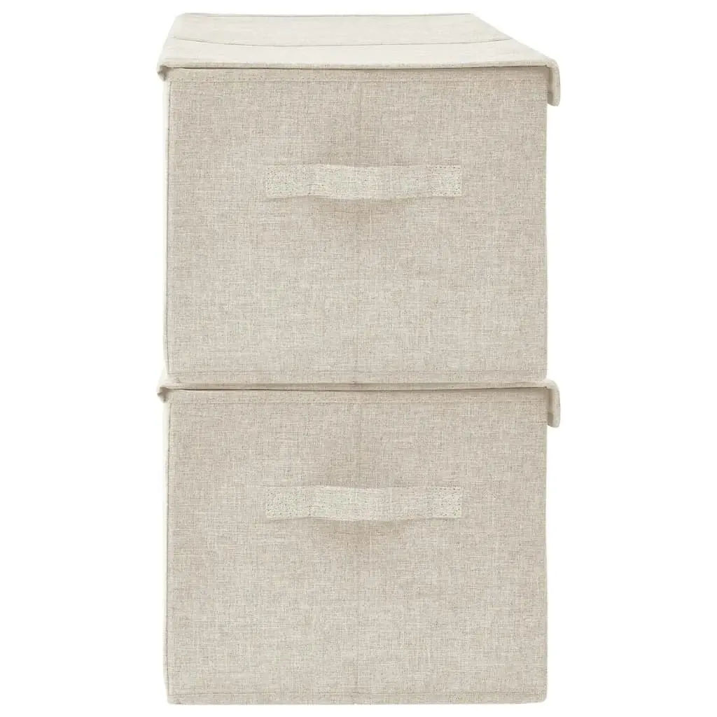 Storage Boxes 2 pcs Fabric 50x30x25 cm Cream 332917