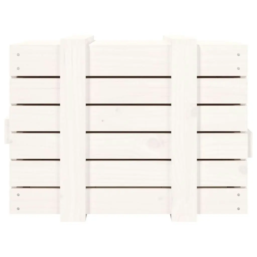 Storage Box White 58x40.5x42 cm Solid Wood Pine 824994