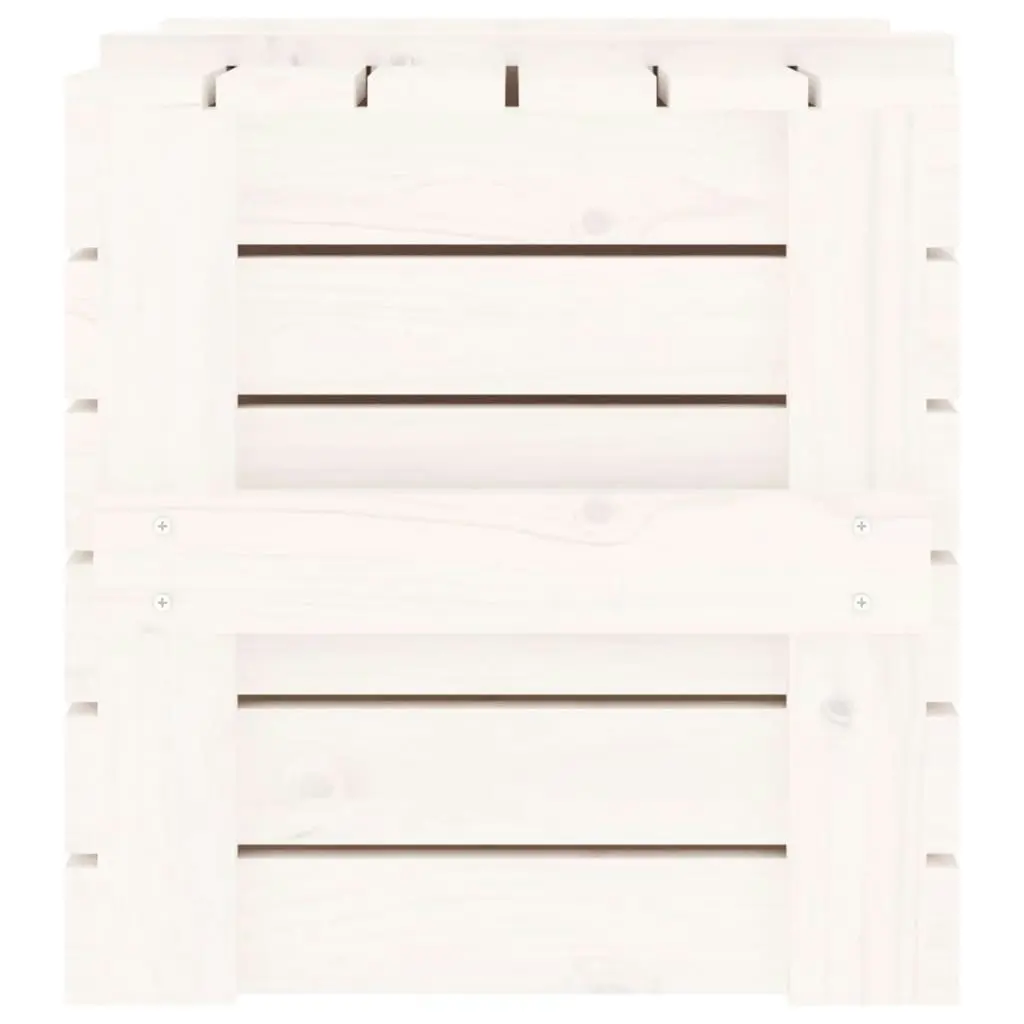 Storage Box White 58x40.5x42 cm Solid Wood Pine 824994