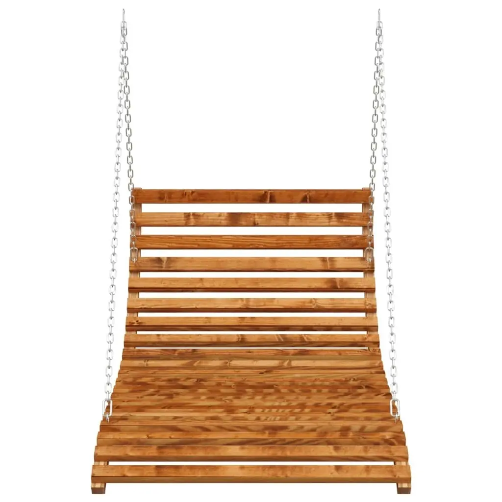 Swing Bed Solid Bent Wood with Teak Finish 115x147x46 cm 313939