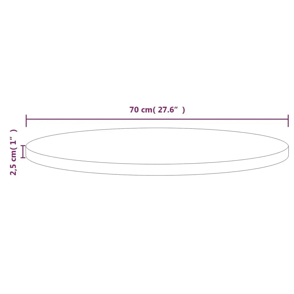 Table Top Ø70x2.5 cm Solid Wood Pine 813648