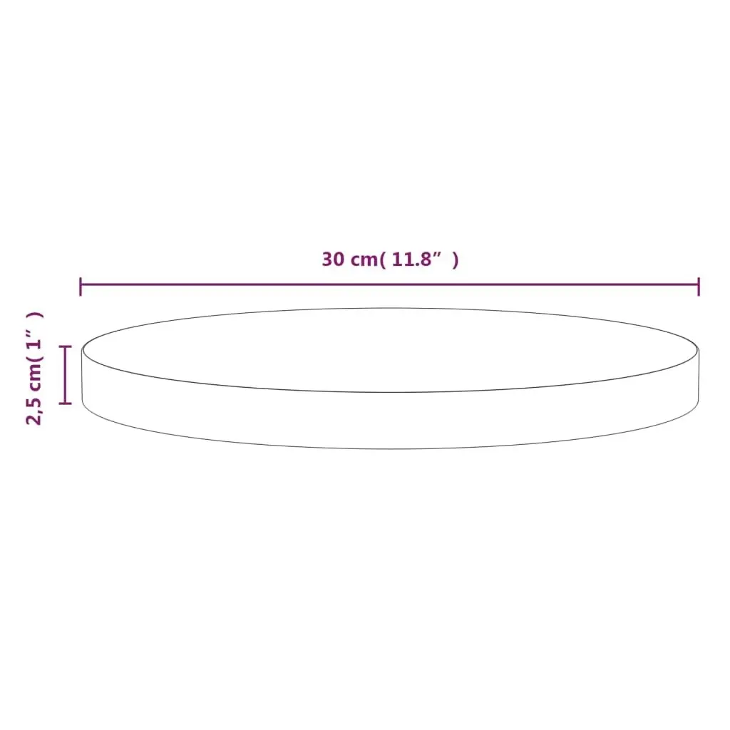 Table Top Ø30x2.5 cm Solid Wood Pine 813644