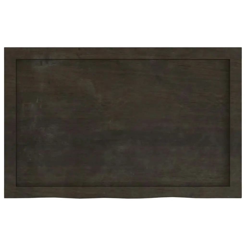 Table Top Dark Brown 80x50x6 cm Treated Solid Wood Oak 3156421