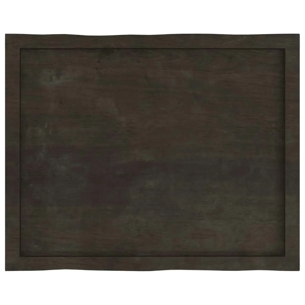 Table Top Dark Brown 80x60x(2-4) cm Treated Solid Wood Live Edge 364011