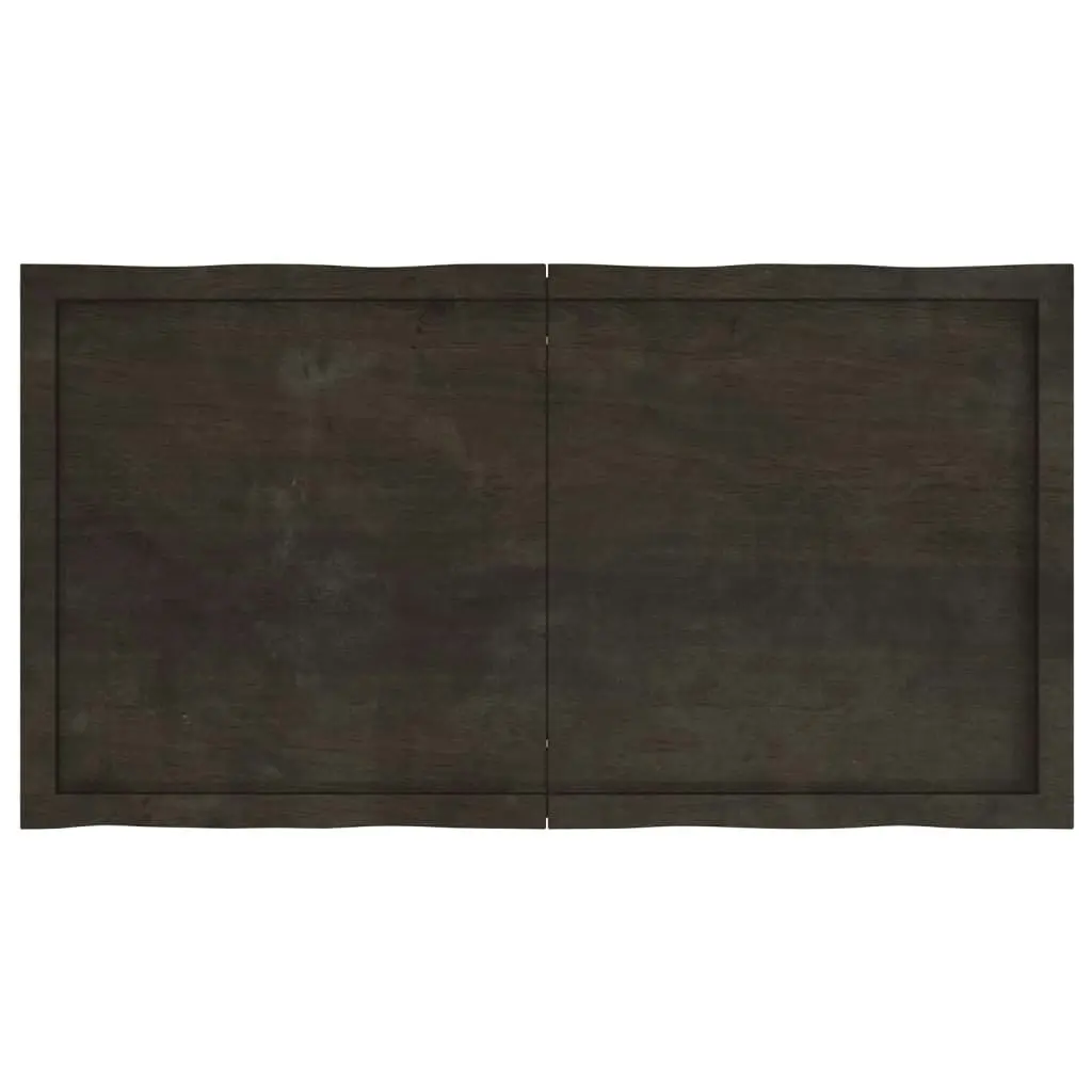 Table Top Dark Brown 120x60x(2-6) cm Treated Solid Wood Live Edge 364027