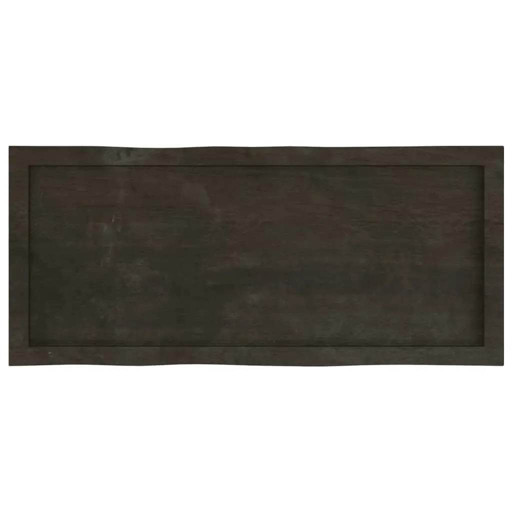 Table Top Dark Brown 100x40x(2-6) cm Treated Solid Wood Live Edge 364015