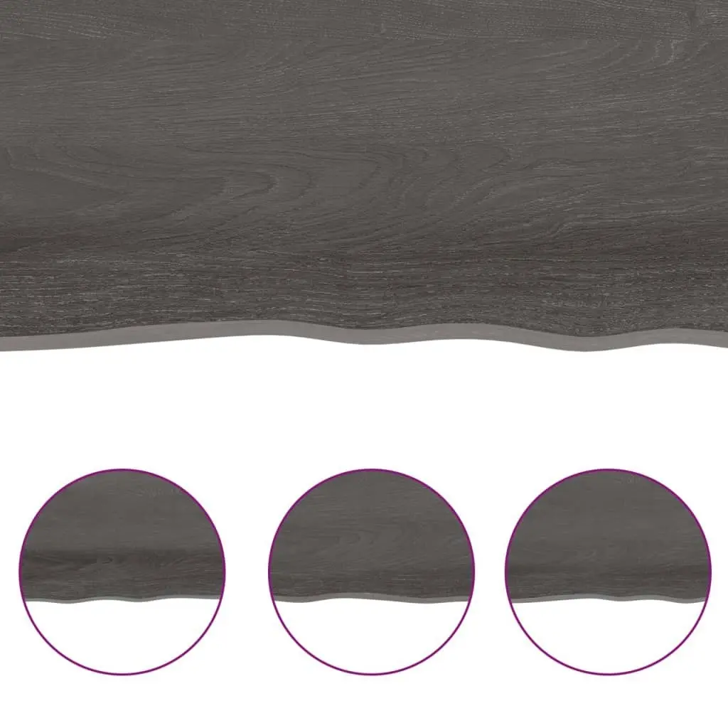 Table Top Dark Brown 100x40x(2-6) cm Treated Solid Wood Live Edge 364015