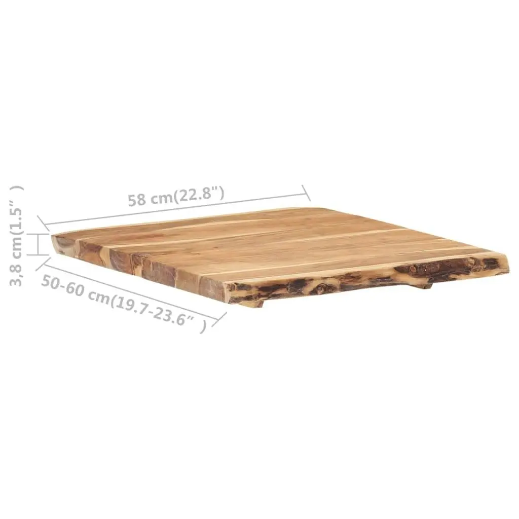 Table Top Solid Acacia Wood 58x(50-60)x3.8 cm 286328