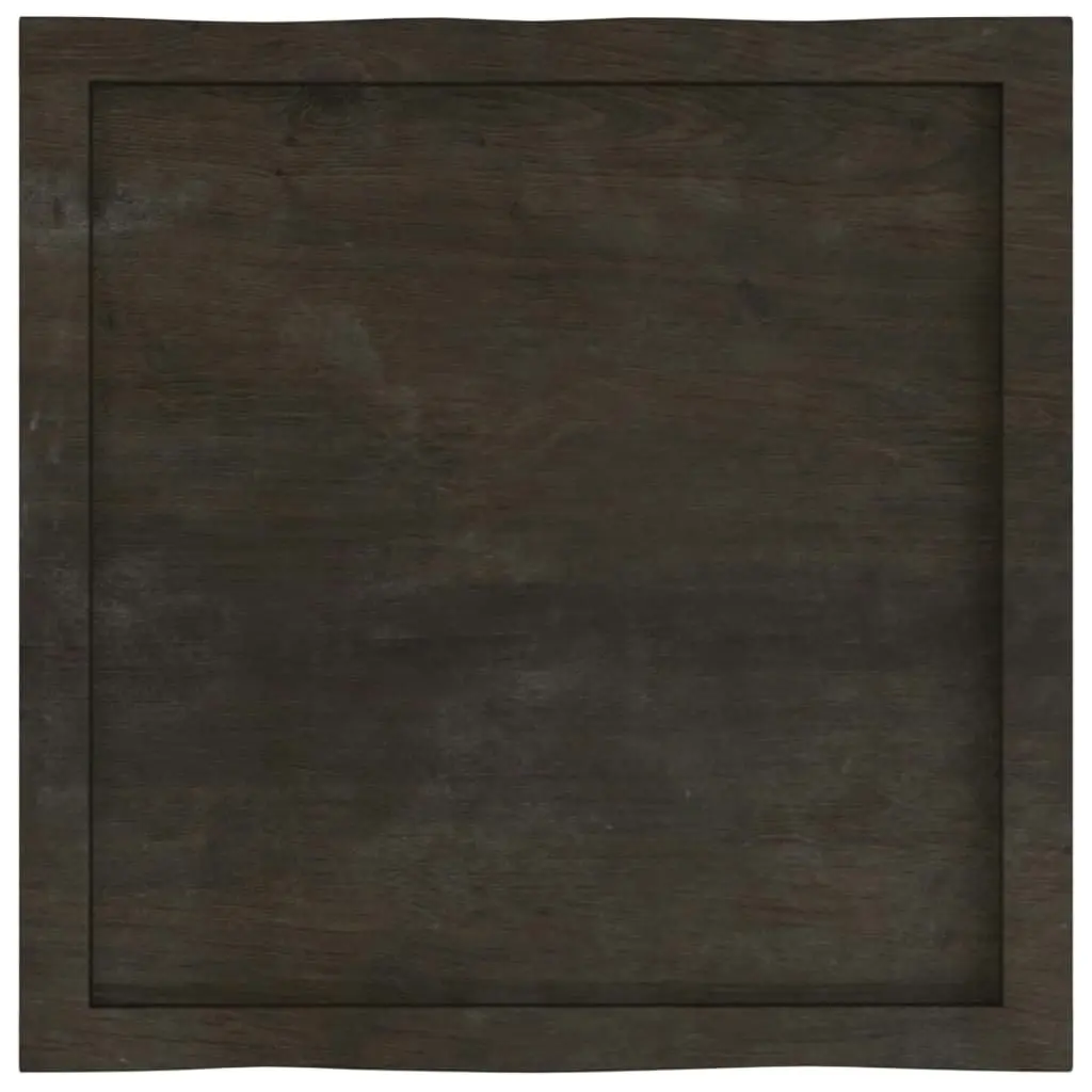 Table Top Dark Brown 60x60x(2-4) cm Treated Solid Wood Live Edge 364002