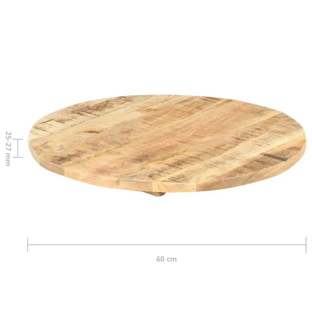 Table Top Solid Mango Wood Round 25-27 mm 60 cm 286006