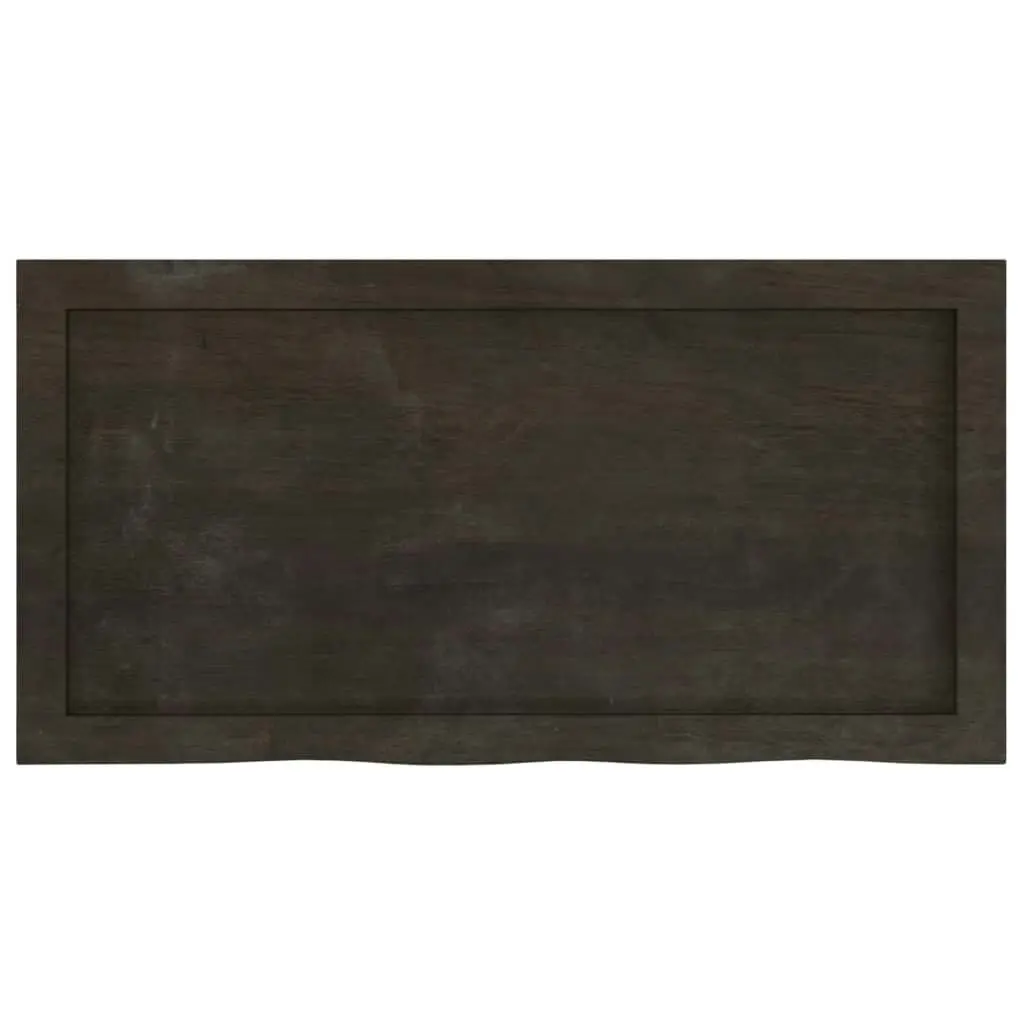 Table Top Dark Brown 80x40x4 cm Treated Solid Wood Oak 3156417