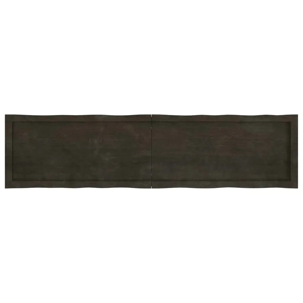 Table Top Dark Brown 160x40x(2-4) cm Treated Solid Wood Live Edge 364034