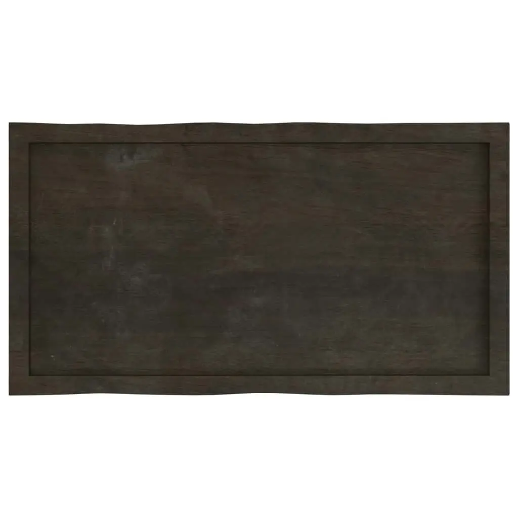 Table Top Dark Brown 100x50x(2-4) cm Treated Solid Wood Live Edge 364017