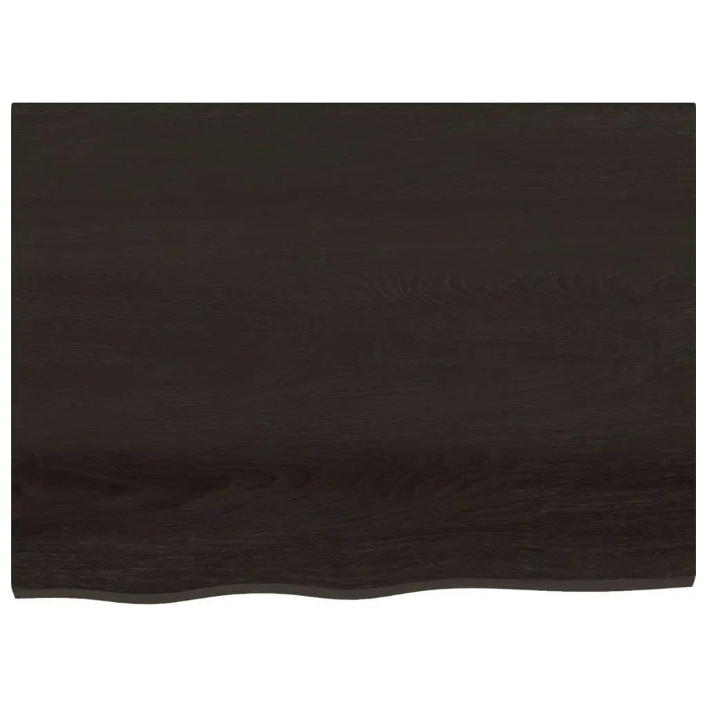 Table Top Dark Brown 80x60x2 cm Treated Solid Wood Oak 3156422