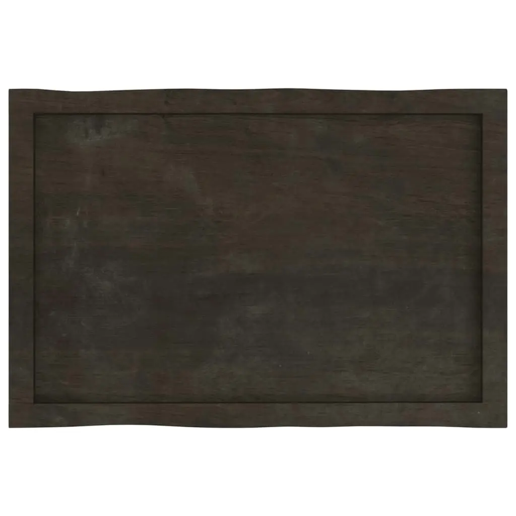 Table Top Dark Brown 80x50x(2-6) cm Treated Solid Wood Live Edge 364009