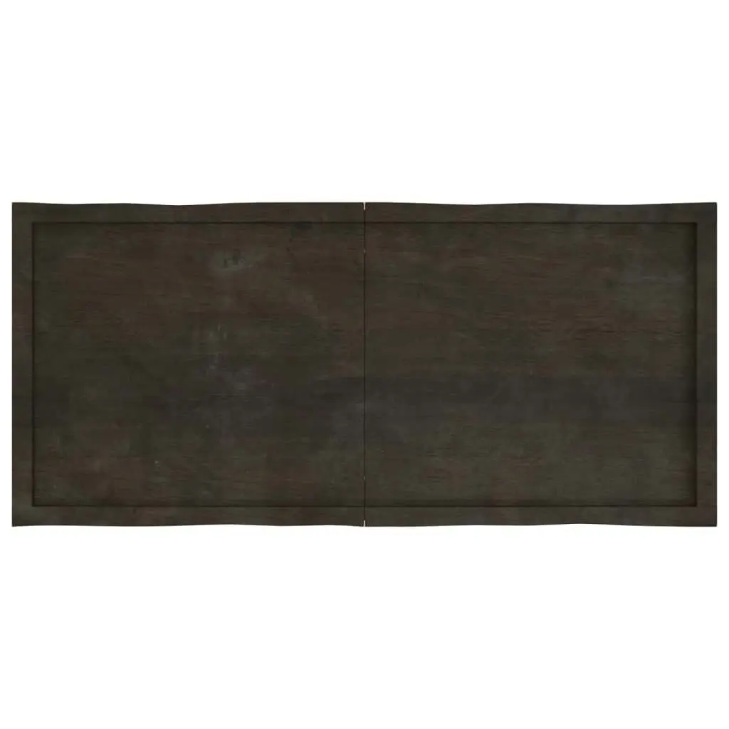 Table Top Dark Brown 140x60x(2-4) cm Treated Solid Wood Live Edge 364032