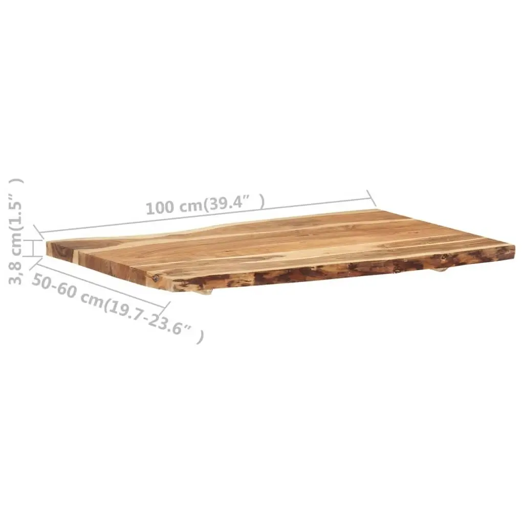 Table Top Solid Acacia Wood 100x(50-60)x3.8 cm 286332