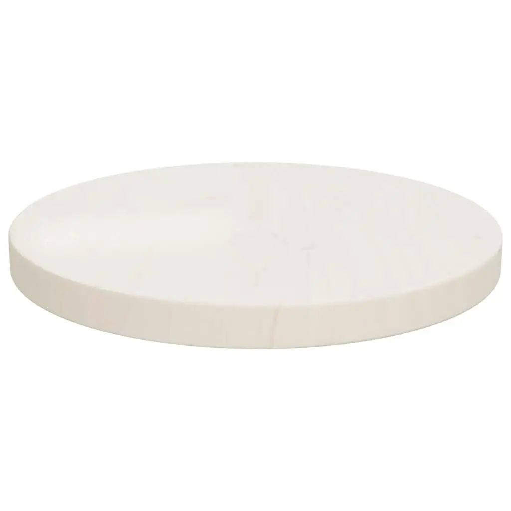 Table Top White Ø30x2.5 cm Solid Wood Pine 813651