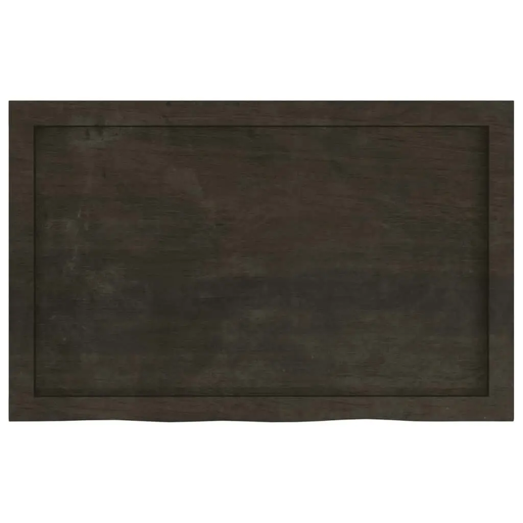 Table Top Dark Brown 80x50x4 cm Treated Solid Wood Oak 3156420