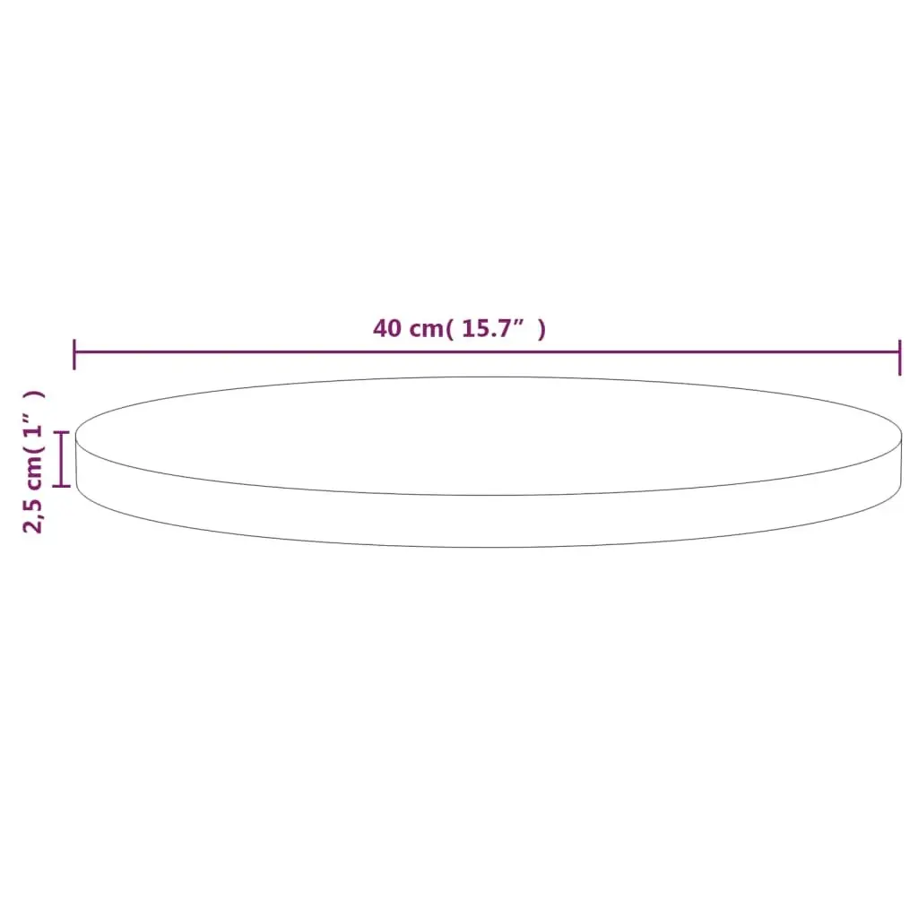 Table Top White Ø40x2.5 cm Solid Wood Pine 813652